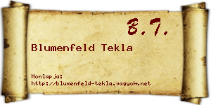 Blumenfeld Tekla névjegykártya